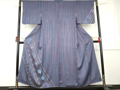 平和屋着物●北大路魯山人　訪問着　ろうけつ染　蟹　金彩　正絹　逸品　AABL1058cs