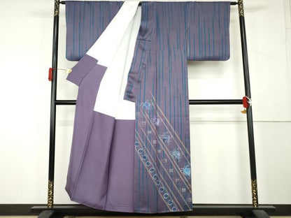 平和屋着物●北大路魯山人　訪問着　ろうけつ染　蟹　金彩　正絹　逸品　AABL1058cs