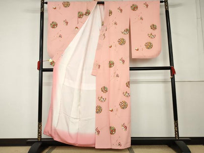 平和屋着物●上質な小紋　花毬文　簪　金彩　正絹　逸品　AABL1061cs