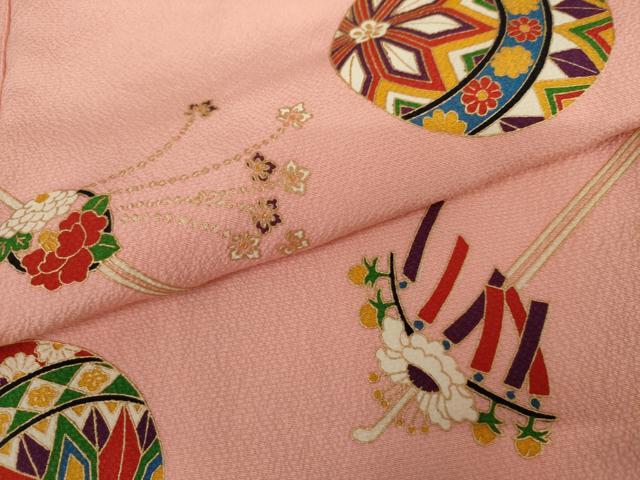 平和屋着物●上質な小紋　花毬文　簪　金彩　正絹　逸品　AABL1061cs