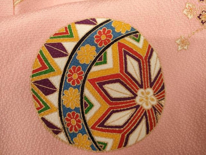 平和屋着物●上質な小紋　花毬文　簪　金彩　正絹　逸品　AABL1061cs