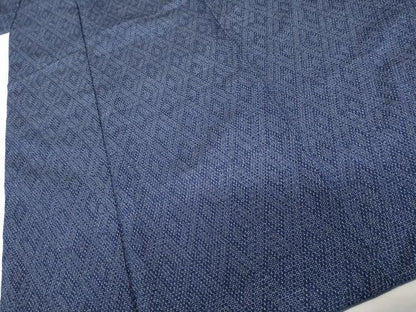 平和屋着物●本塩沢　110亀甲　菱文　正絹　逸品　AABL1064cs