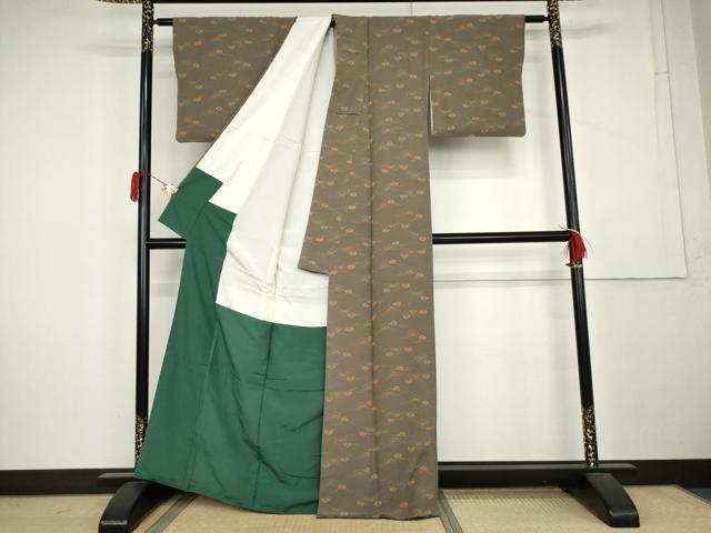 平和屋着物●世界的人形師　辻村寿三郎　ジュサブロー　小紋　松　正絹　逸品　AABL1066cs