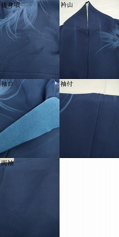 平和屋着物●訪問着　孔雀羽文　正絹　逸品　AABL1070cs