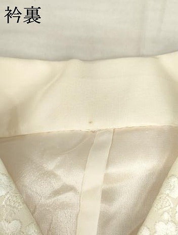 平和屋着物●振袖用長襦袢　無双仕立て　雪兎地紋　暈し染め　半衿刺繍　京都きもの友禅扱い　正絹　逸品　未使用　AABL1072cs