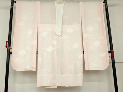 平和屋着物●振袖用長襦袢　無双仕立て　雪兎地紋　暈し染め　半衿刺繍　京都きもの友禅扱い　正絹　逸品　未使用　AABL1072cs