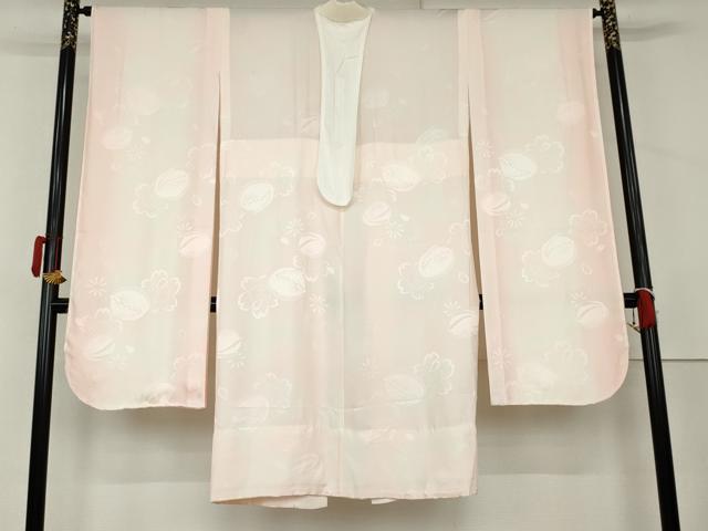 平和屋着物●振袖用長襦袢　無双仕立て　雪兎地紋　暈し染め　半衿刺繍　京都きもの友禅扱い　正絹　逸品　未使用　AABL1072cs