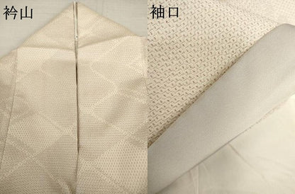 平和屋着物●本塩沢　110亀甲　変わり菱文　正絹　逸品　AABL1074cs