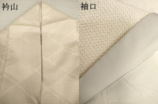 平和屋着物●本塩沢　110亀甲　変わり菱文　正絹　逸品　AABL1074cs