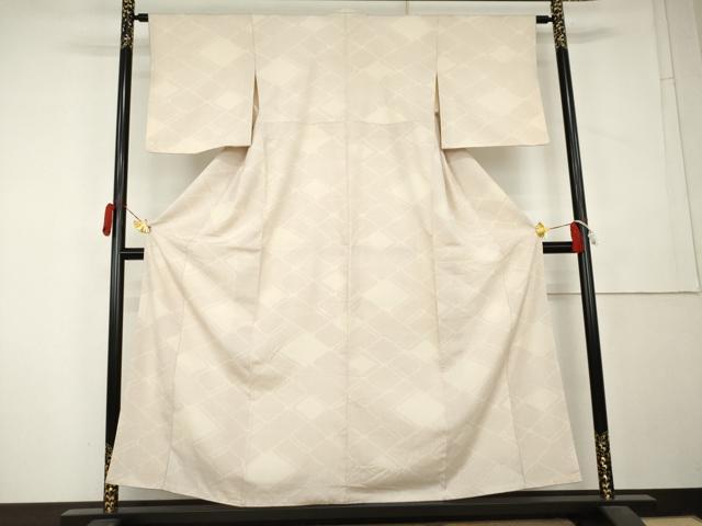 平和屋着物●本塩沢　110亀甲　変わり菱文　正絹　逸品　AABL1074cs