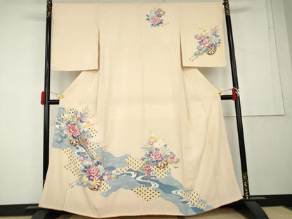 平和屋着物●訪問着　花車文　金彩　嘘つき襦袢　正絹　逸品　AABL1075cs