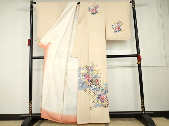 平和屋着物●訪問着　花車文　金彩　嘘つき襦袢　正絹　逸品　AABL1075cs