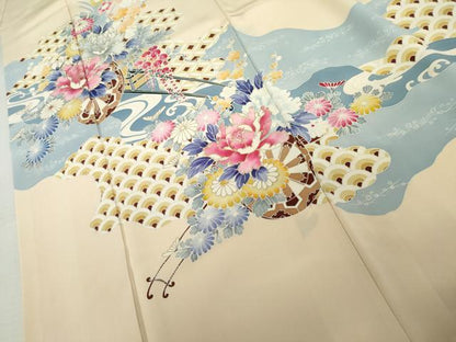 平和屋着物●訪問着　花車文　金彩　嘘つき襦袢　正絹　逸品　AABL1075cs