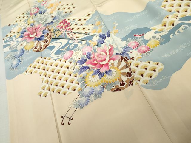 平和屋着物●訪問着　花車文　金彩　嘘つき襦袢　正絹　逸品　AABL1075cs