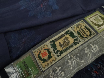 平和屋着物●結城紬　舞花文　証紙付き　正絹　逸品　AABL1088cs