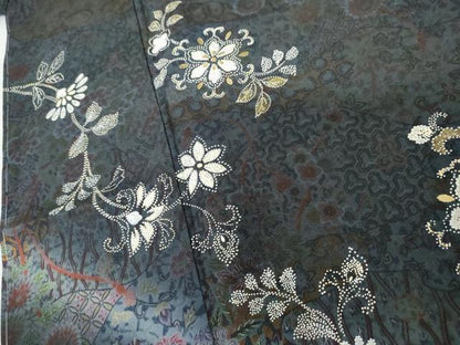 平和屋着物●訪問着　花唐草文　暈し染め　金彩　さが美扱い　正絹　逸品　未使用　AABL1089cs