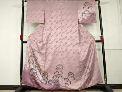 平和屋着物●訪問着　手描き　枝松文　暈し染め　正絹　逸品　AABL1091cs
