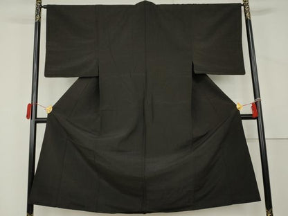 平和屋着物●男性　紬　色無地　蝋色　正絹　逸品　AABL1092cs