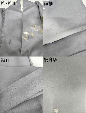 平和屋着物●訪問着　花唐草文　暈し染め　金銀彩　正絹　逸品　AABL1094cs