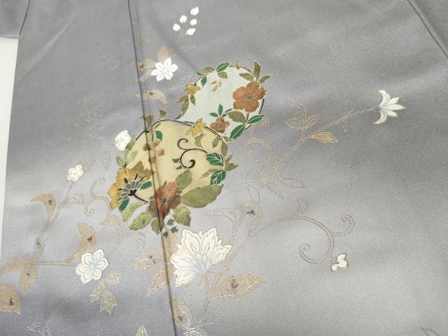 平和屋着物●訪問着　花唐草文　暈し染め　金銀彩　正絹　逸品　AABL1094cs