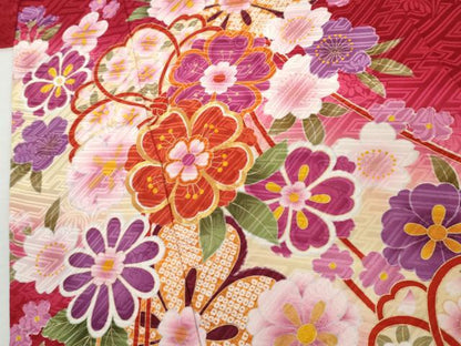 平和屋着物●豪華振袖　駒刺繍　舞桜　暈し染め　金彩　京都きもの友禅扱い　正絹　逸品　AABL1097cs