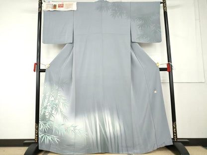 平和屋着物●本加賀友禅作家　石田巳代治　訪問着　嵯峨野　笹竹文　暈し染め　証紙付き　正絹　逸品　未使用　AABL1100cs