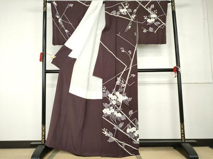 平和屋着物●訪問着　友禅　枝花文　正絹　逸品　AABL1105cs
