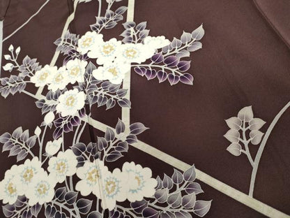 平和屋着物●訪問着　友禅　枝花文　正絹　逸品　AABL1105cs