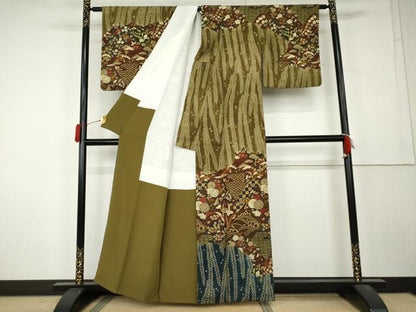 平和屋着物●訪問着　辻が花　正絹　逸品　AABL1107cs