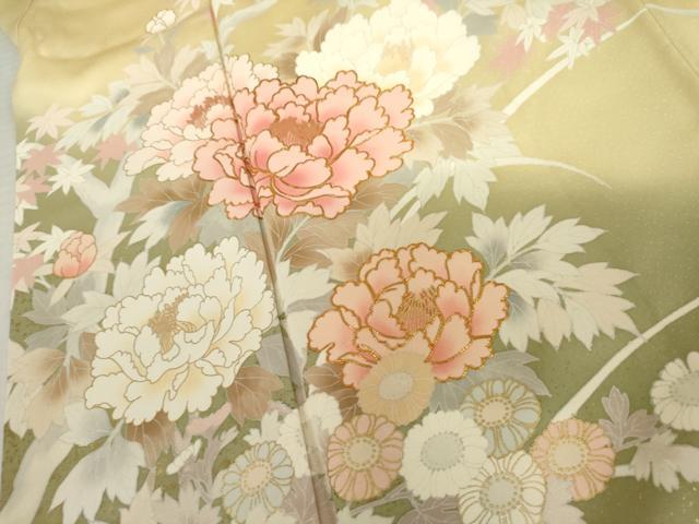 平和屋着物●訪問着　駒刺繍　枝花文　桜　暈し染め　金彩　正絹　逸品　AABL1108cs