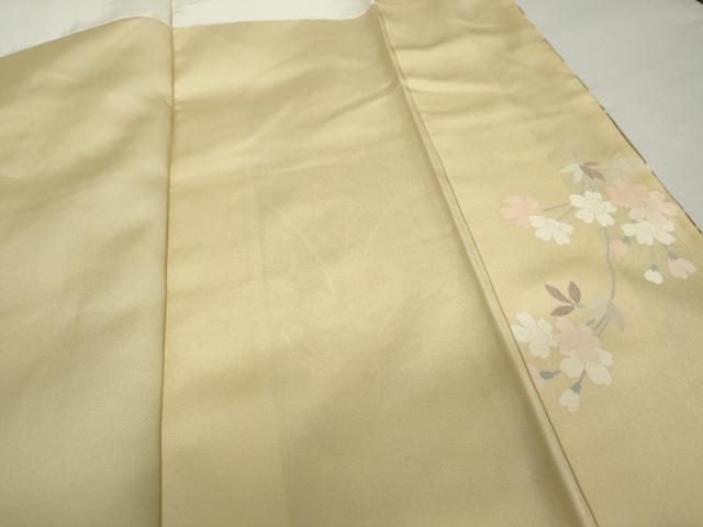 平和屋着物●訪問着　駒刺繍　枝花文　桜　暈し染め　金彩　正絹　逸品　AABL1108cs
