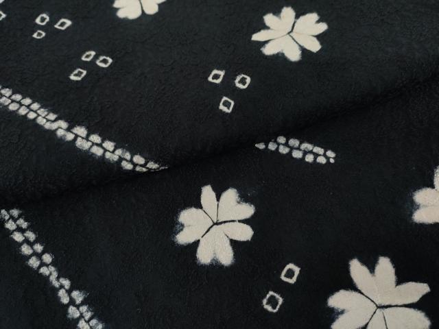 平和屋着物●訪問着　絞り　舞花文　正絹　逸品　AABL1115cs