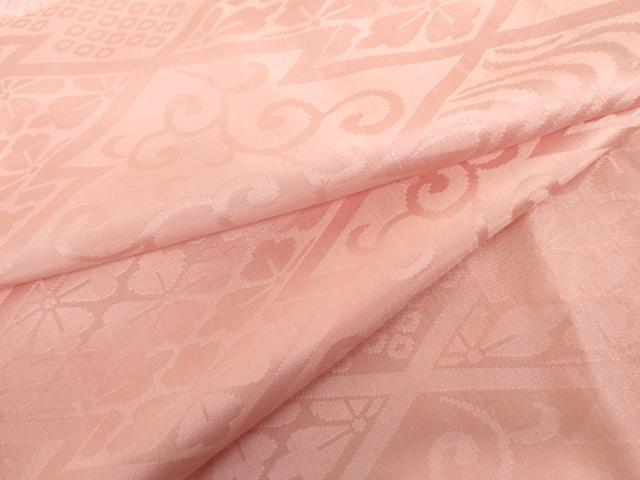 平和屋着物●長襦袢　無双仕立て　松皮菱地紋　鴇色　正絹　逸品　AABL1116cs