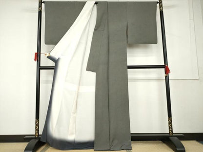 平和屋着物●江戸小紋　吉祥文　黒地　正絹　逸品　AABL1119cs
