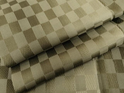 平和屋着物●お召　市松文　正絹　逸品　AABL1120cs