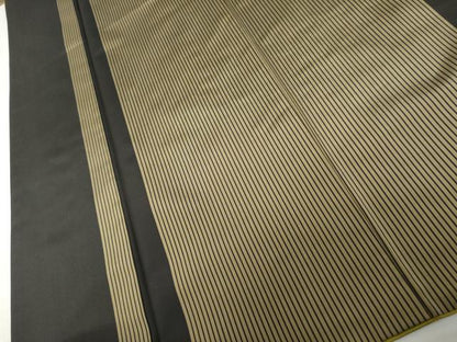 平和屋着物●本場縞大島紬　間道　正絹　逸品　AABL1122cs