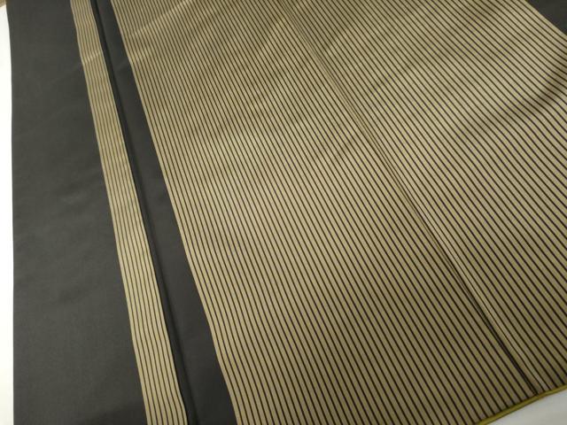 平和屋着物●本場縞大島紬　間道　正絹　逸品　AABL1122cs