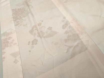 平和屋着物●振袖用長襦袢　無双仕立て　短冊草花地紋　暈し染め　半衿刺繍　京都きもの友禅扱い　正絹　逸品　AABL1126cs