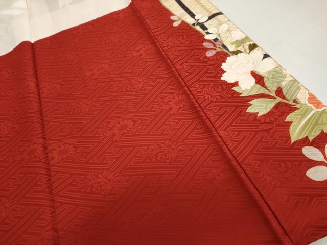 平和屋着物●豪華振袖　駒刺繍　枝花文　金彩　ロング丈　正絹　逸品　AABL1127cs