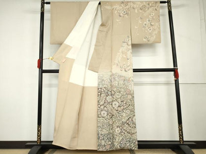 平和屋着物●吉乃一廉　幻の辻が花　訪問着　暈し染め　銀通し地　正絹　逸品　AABL1132cs