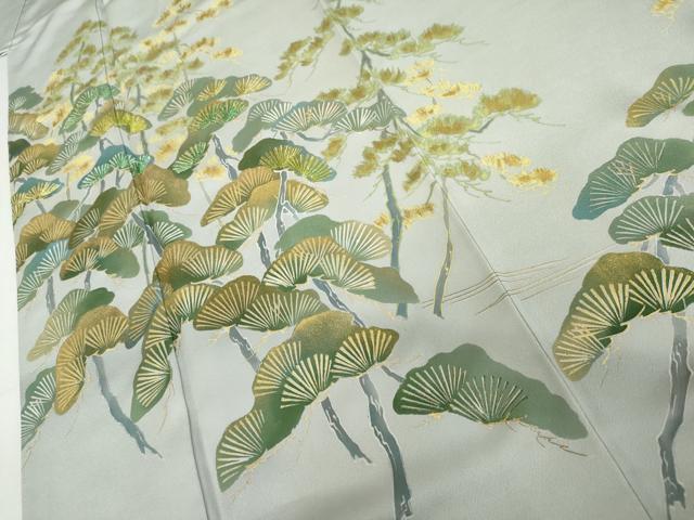 平和屋着物●創業460年・千總　色留袖　竹屋町刺繍　松　金糸　金彩　正絹　逸品　AABL1134cs