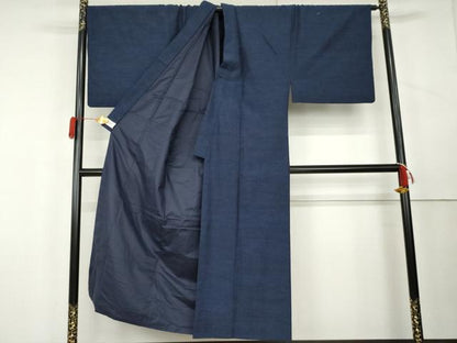 平和屋着物●男性　結城紬　アンサンブル　杢　霞文　やまと誂製　キングサイズ　正絹　逸品　AABL1137cs