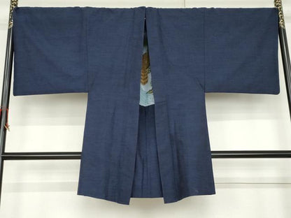 平和屋着物●男性　結城紬　アンサンブル　杢　霞文　やまと誂製　キングサイズ　正絹　逸品　AABL1137cs