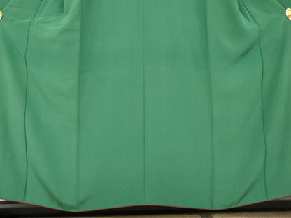 平和屋着物●豪華振袖　色無地　木賊色　正絹　逸品　AABL1139cs