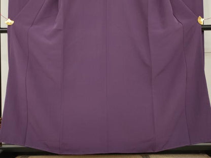 平和屋着物●豪華振袖　色無地　葡萄色　正絹　逸品　AABL1140cs