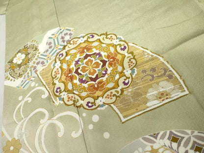 平和屋着物●豪華色留袖　作家物　駒刺繍　正倉院花文　暈し染め　ロング丈　正絹　逸品　AABL1141cs