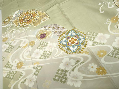 平和屋着物●豪華色留袖　作家物　駒刺繍　正倉院花文　暈し染め　ロング丈　正絹　逸品　AABL1141cs