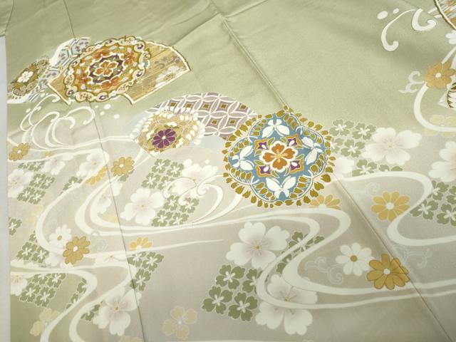 平和屋着物●豪華色留袖　作家物　駒刺繍　正倉院花文　暈し染め　ロング丈　正絹　逸品　AABL1141cs