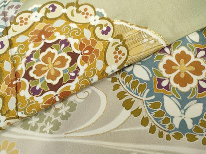 平和屋着物●豪華色留袖　作家物　駒刺繍　正倉院花文　暈し染め　ロング丈　正絹　逸品　AABL1141cs