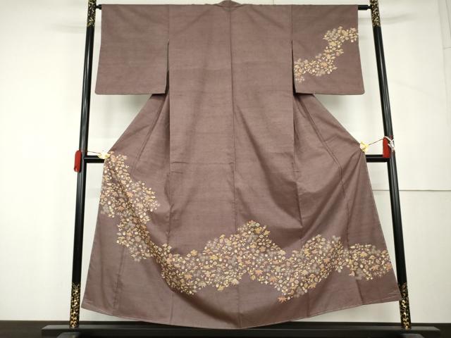 平和屋着物●訪問着　紬地　吉祥宝尽くし　正絹　逸品　未使用　AABL1143cs